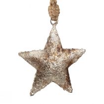 Artikel Hängedeko Deko Stern Weihnachten Metall Silber 11cm 3St