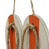 Artikel Deko Flip Flops Hängedeko Maritim Orange/Blau H15cm 3 St