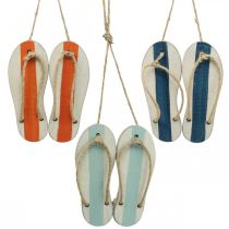 Artikel Deko Flip Flops Hängedeko Maritim Orange/Blau H15cm 3St