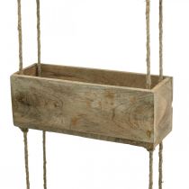 Pflanzkästen am Seil, Hängeregal zum Bepflanzen, Holzdeko Naturfarben L98cm B30cm