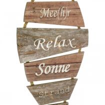 Artikel Maritime Wanddekoration Fisch aus Holz 27x55cm in Braun und Beige