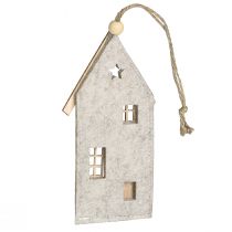 Artikel Weihnachtsdeko Filzhäuschen Beige 15cm, 6er-Set
