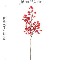 Artikel Künstlicher Hagebuttenzweig mit glänzenden roten Beeren 62 cm für den Innenbereich