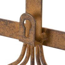 Artikel Hakenleiste aus Metall mit Gartenwerkzeug-Motiven, Edelrost, 33,5 x 23 cm, für Innen- und Außenbereich