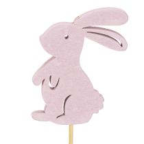 Artikel Deko-Holzhasen am Stiel, 31,5 cm, Pastellfarben, 16 Stück, für Tischdeko und Pflanzgefäße
