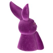 Artikel Dekofigur Hase Denkend Beflockt Lila 16,5×13×27 cm Kunstharz Ostern