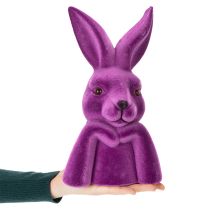 Artikel Dekofigur Hase Denkend Beflockt Lila 16,5×13×27 cm Kunstharz Ostern