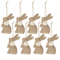 Artikel Filz-Osterhase Hängedekoration 14 cm Beige 8er-Set für Fensterschmuck