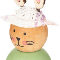 Artikel Holz Osterhasen Figuren 9cm Grün und Mint für Tischdeko und Frühlingsdekoration