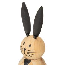 Artikel Hase aus Holz mit Metallohren, 12 cm, 2er-Set, naturfarben, für Innenbereich