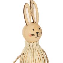 Artikel Osterhasen Hängedekoration aus Holz 12 cm Weiß und Natur 4-teilig