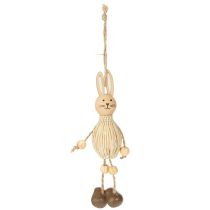 Artikel Osterhasen Hängedekoration aus Holz 12 cm Weiß und Natur 4-teilig