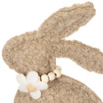 Artikel Osterdeko Plüschhase Figur 18cm Beige auf Holzsockel, 6er-Set