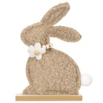 Artikel Osterdeko Plüschhase Figur 18cm Beige auf Holzsockel, 6er-Set