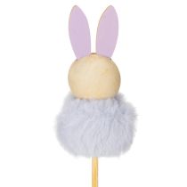 Artikel Osterhasen-Figuren aus Holz mit Textil, 34 cm, Pastellfarben, Set mit 12 St