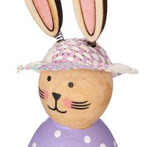 Artikel Dekofiguren Osterhasen Holz 7 cm Rosa Pink Lavendel 9er-Set