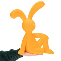 Artikel Deko-Hase aus beflocktem Kunststoff 38 cm gelb für Ostern und Wohnraumdekoration