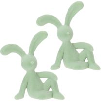 Artikel Osterhase Dekofigur aus Kunststoff 22 cm Grün 2 Stück für Wohnraum- und Ostern-Dekoration