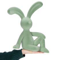 Artikel Dekofigur Hase aus Kunststoff, 38 cm, Salbeigrün, für Innenbereiche