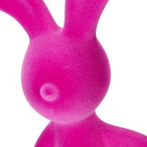 Artikel Dekofigur Hase aus Kunststoff mit Samtoberfläche 38 cm Pink für Wohnraumdekoration