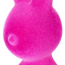 Artikel Dekofigur Hase aus Kunststoff mit samtiger Oberfläche 22 cm Pink 2 Stück