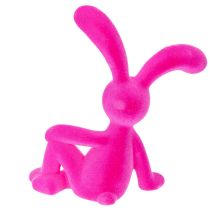 Artikel Dekofigur Hase aus Kunststoff mit samtiger Oberfläche 22 cm Pink 2 Stück