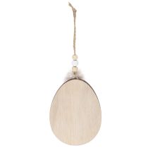 Artikel Holz-Ostereier mit Hasenmotiv, 10 cm, Schwarz/Weiß, 6 Stück