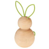 Artikel Holz Osterhase Dekofigur mit Drahtohren 11cm Naturfarben 4er-Set