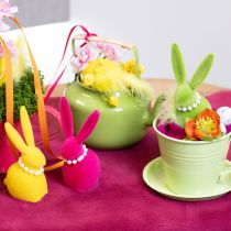 Artikel Osterhase Deko Figur mit Perlenkette perfekt für Wohnzimmer oder Schlafzimmer 13cm 4St