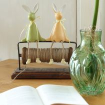 Artikel Keramik-Osterhase Kantenhocker Set Grün und Gelb 22 cm