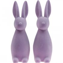 Artikel Deko Hase Deko-Osterhase – 2. Wahl – Beflockt Flieder Lila H29,5cm 2 St