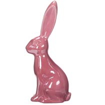 Artikel Keramikfigur Osterhase glänzend Rosa 37cm für Frühlingsdeko