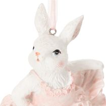 Artikel Dekoanhänger Hasenfiguren Ballerina aus Polyresin 12cm Rosa und Lila 2er-Set