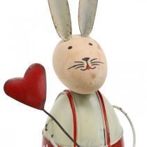 Artikel Osterdekoration Kantensitzer Hase mit Kind 2er-Set Holz Metall H21/23cm Rot Creme