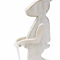 Artikel Hase mit Gartengeräten Weiß Holz H28/30,5cm 2er Set