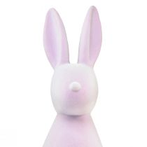 Artikel Osterhasen Deko Hase stehend beflockt Flieder Lila H47cm