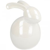 Artikel Keramikfigur Hase Weiß Perlmuttfarben H17cm Osterdekoration
