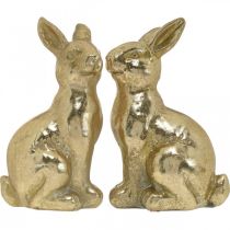 Artikel Dekohasen aus Polyresin, sitzend, 16,5 cm, goldfarben, 2 Stück