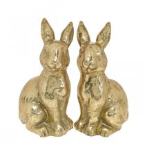 Artikel Hase Gold Deko sitzend Antik Optik Osterhase H12,5cm 2St