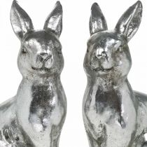 Artikel Deko Hase sitzend Osterdeko Silbern Vintage H17cm 2St