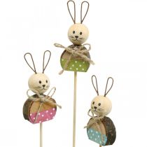 Hase Blumenstecker Holz Rost Deko Osterhase am Stab 8cm 9St