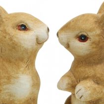 Artikel Hase sitzend, Keramikdeko, Ostern, Hasenpaar Braun H15cm 2er-Set