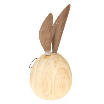 Artikel Hasen-Dekofigur aus Holz mit Metall-Ohren und Brille, 14 cm, 3er-Set