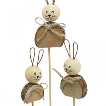 Hase Blumenstecker Holz Rost Osterhase Deko Natur 8cm 8St