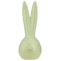 Artikel Keramik-Hasenkopf 28 cm Mintgrün Gold Krakelee für Osterdekoration