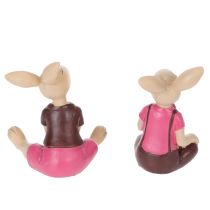 Artikel Osterhasen-Figuren aus Kunstharz 9cm Rosa-Braun 4er-Set
