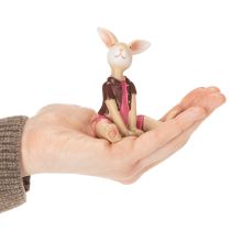 Artikel Osterhasen-Figuren aus Kunstharz 9cm Rosa-Braun 4er-Set