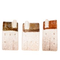 Artikel Dekohaus Set Keramikhäuser Miniatur 7 cm 3 Stück Handbemalt