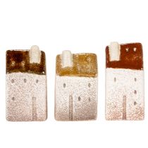 Artikel Dekohaus Set aus Keramik, Braun, 9 cm, 3-teilig