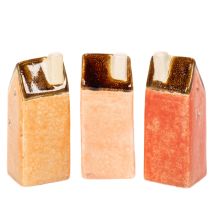 Artikel Keramik-Dekohäuser 10 cm 3er-Set handbemalt für Innenbereich